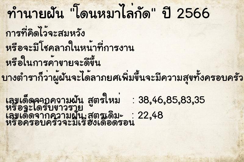 ทำนายฝัน #ทำนายฝัน #โดนหมาไล่กัด  เลขนำโชค 