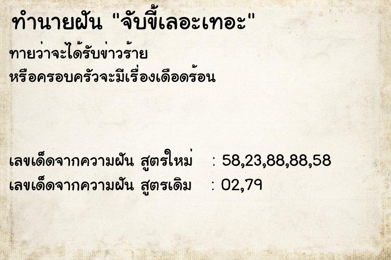 ทำนายฝัน จับขี้เลอะเทอะ