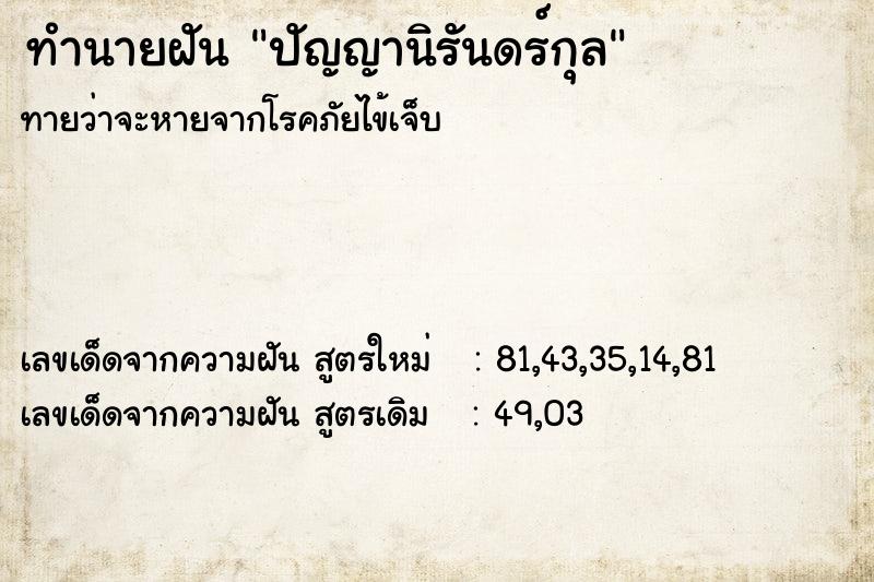 ทำนายฝัน ปัญญานิรันดร์กุล