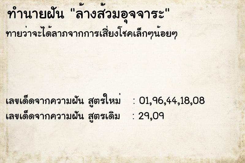 ทำนายฝัน ล้างส้วมอุจจาระ