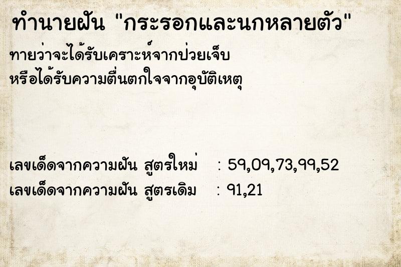 ทำนายฝัน กระรอกและนกหลายตัว