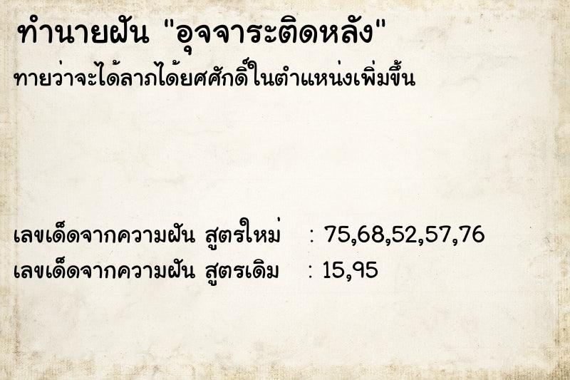 ทำนายฝัน อุจจาระติดหลัง