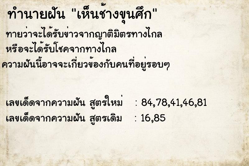 ทำนายฝัน เห็นช้างขุนศึก