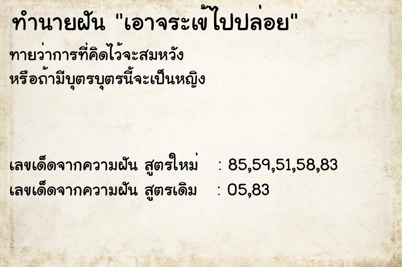 ทำนายฝัน เอาจระเข้ไปปล่อย