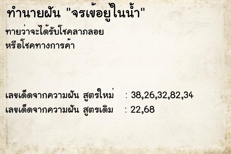 ทำนายฝัน จรเข้อยู่ในน้ำ