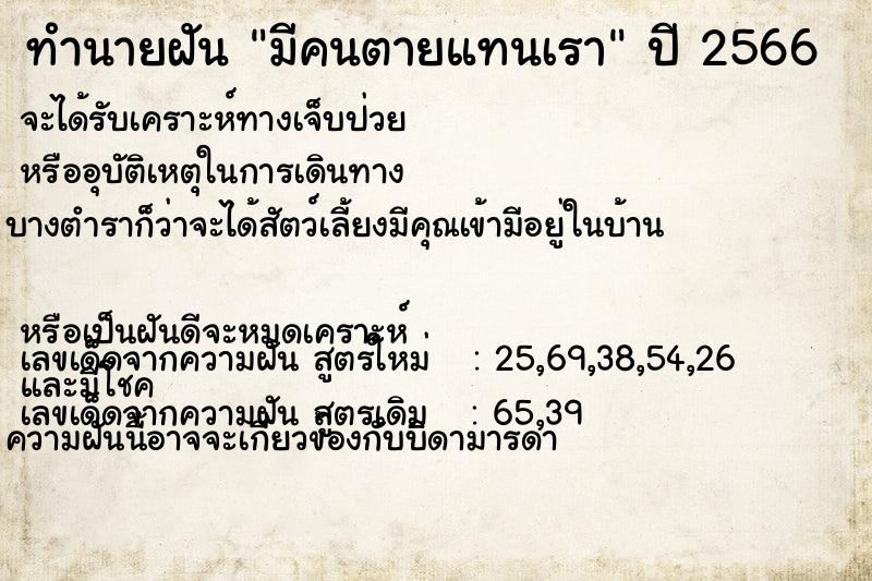 ทำนายฝัน #ทำนายฝัน #ทำนายฝันมีคนตายแทนเรา  เลขนำโชค 