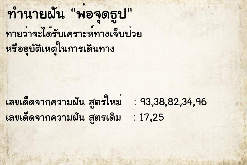 ทำนายฝัน พ่อจุดธูป