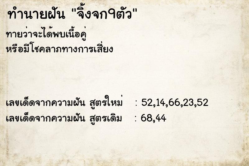 ทำนายฝัน จิ้งจก9ตัว