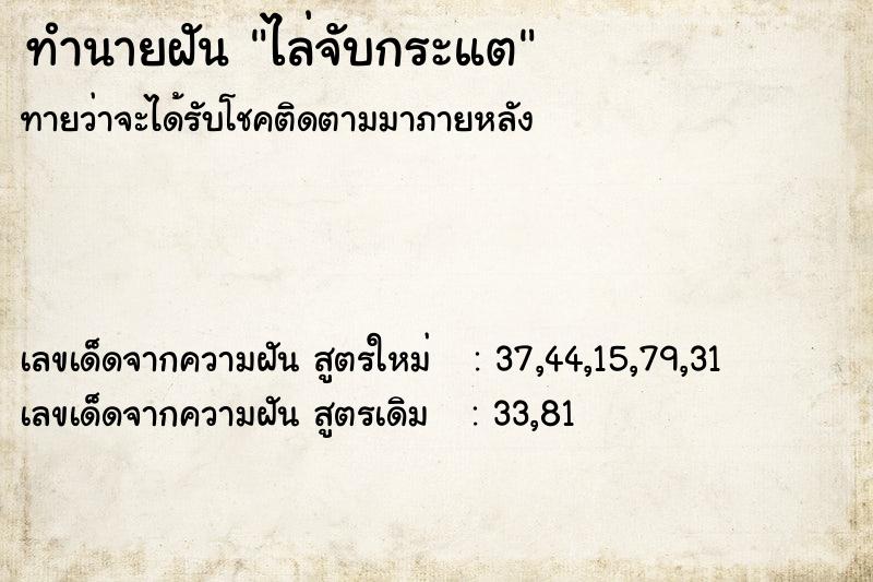 ทำนายฝัน ไล่จับกระแต