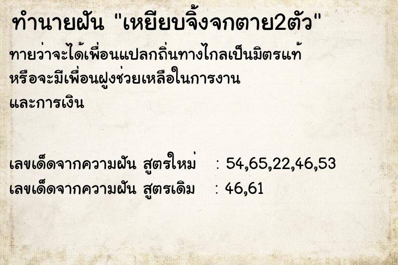 ทำนายฝัน เหยียบจิ้งจกตาย2ตัว