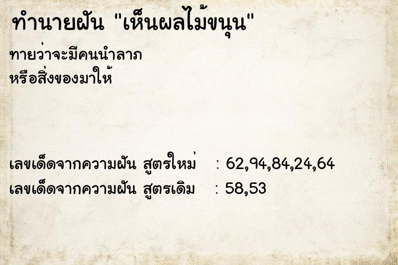 ทำนายฝัน เห็นผลไม้ขนุน