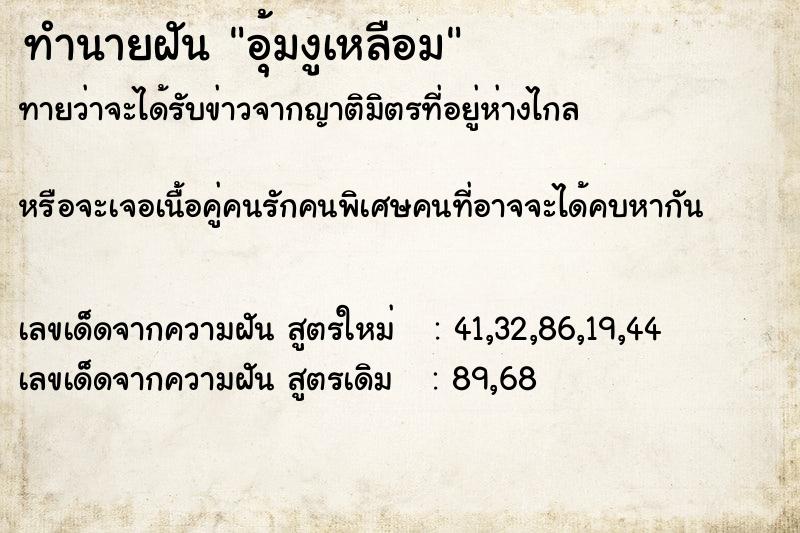 ทำนายฝัน อุ้มงูเหลือม