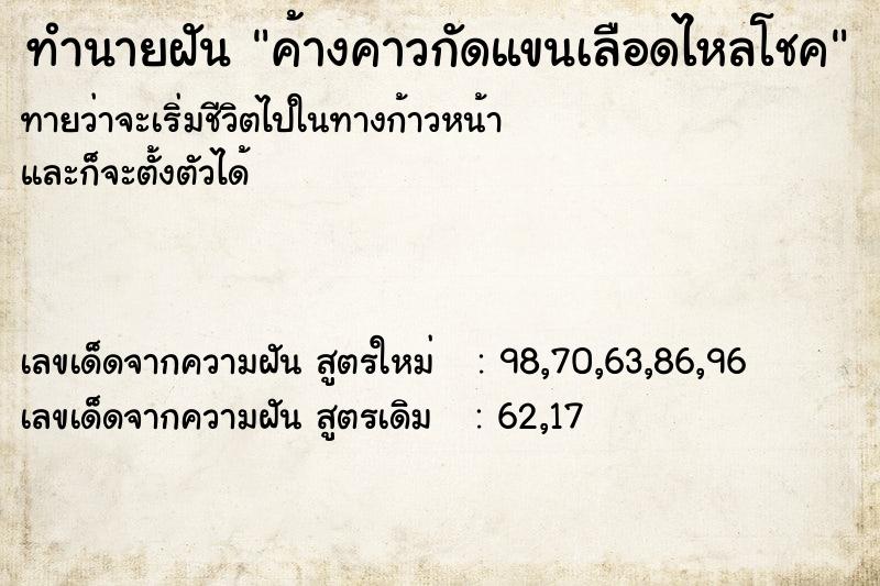 ทำนายฝัน ค้างคาวกัดแขนเลือดไหลโชค  เลขนำโชค 