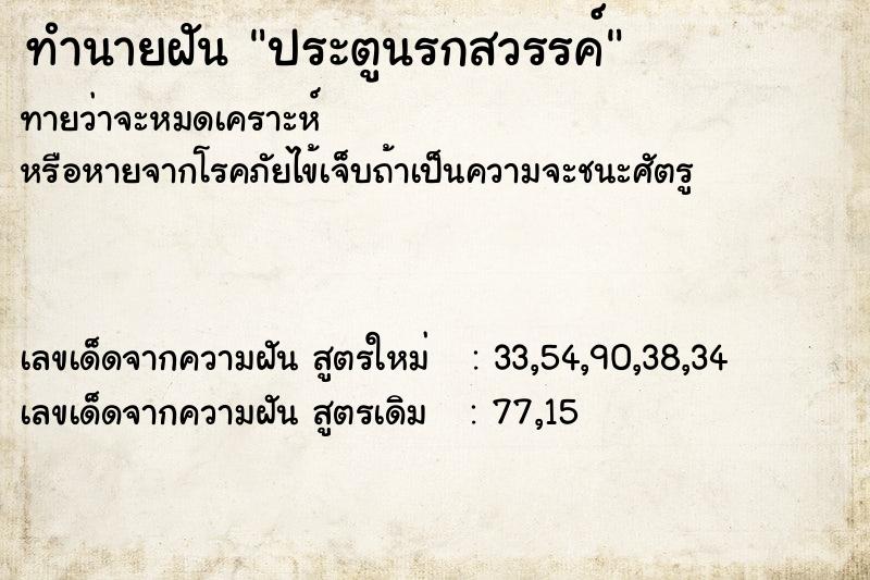 ทำนายฝัน ประตูนรกสวรรค์