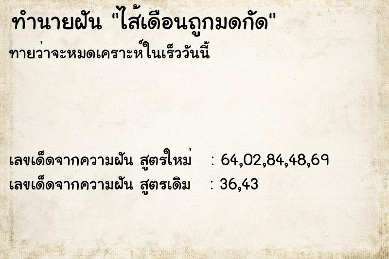 ทำนายฝัน ไส้เดือนถูกมดกัด