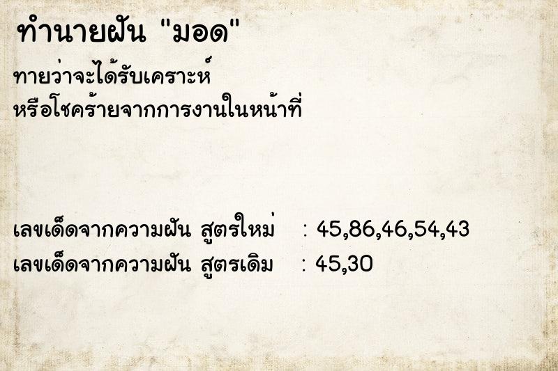 ทำนายฝัน มอด