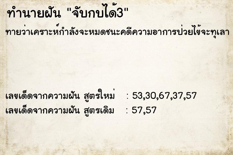 ทำนายฝัน จับกบได้3