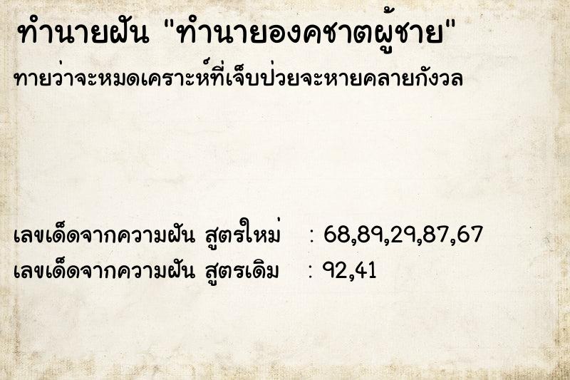 ทำนายฝัน ทำนายองคชาตผู้ชาย