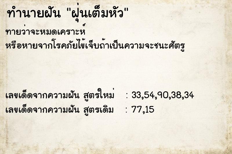 ทำนายฝัน ฝุ่นเต็มหัว