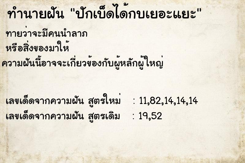 ทำนายฝัน ปักเบ็ดได้กบเยอะแยะ