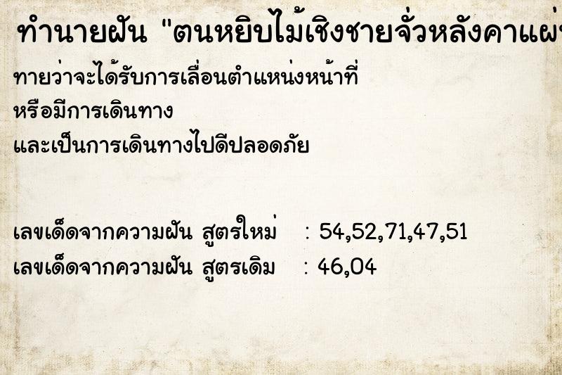 ทำนายฝัน ตนหยิบไม้เชิงชายจั่วหลังคาแผ่นใหญ่