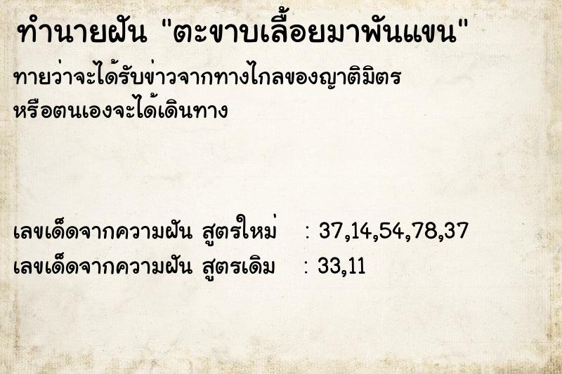 ทำนายฝัน ตะขาบเลื้อยมาพันแขน