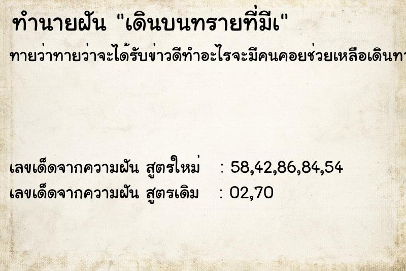 ทำนายฝัน เดินบนทรายที่มีเ