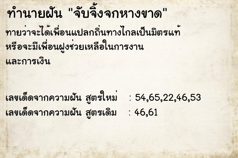 ทำนายฝัน จับจิ้งจกหางขาด