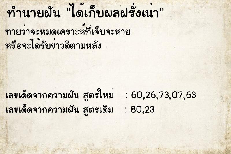 ทำนายฝัน ได้เก็บผลฝรั่งเน่า