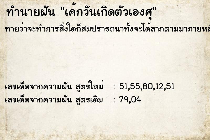 ทำนายฝัน เค้กวันเกิดตัวเองศุ