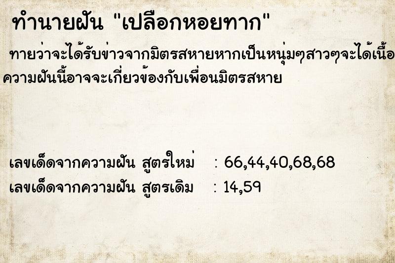 ทำนายฝัน เปลือกหอยทาก