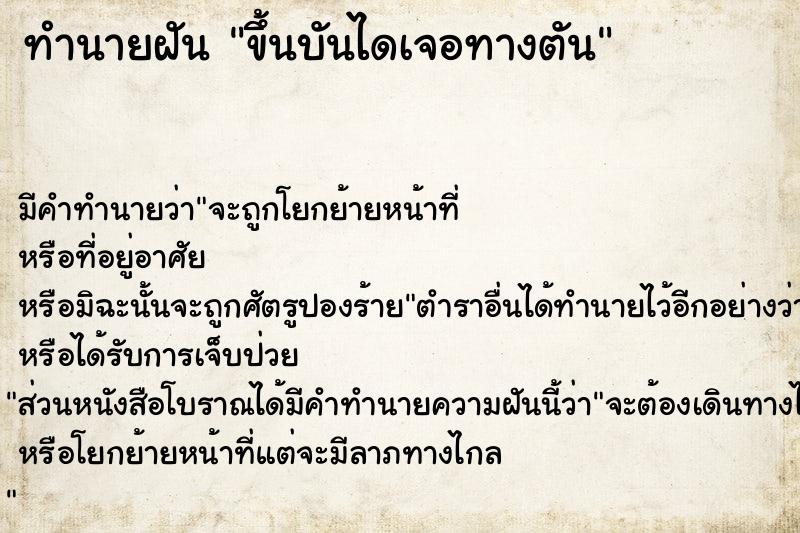 ทำนายฝัน ขึ้นบันไดเจอทางตัน