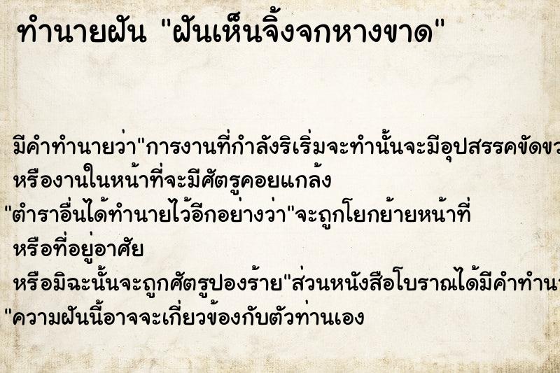 ทำนายฝัน ฝันเห็นจิ้งจกหางขาด