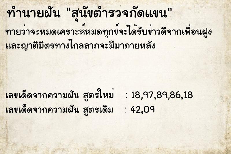 ทำนายฝัน สุนัขตำรวจกัดแขน