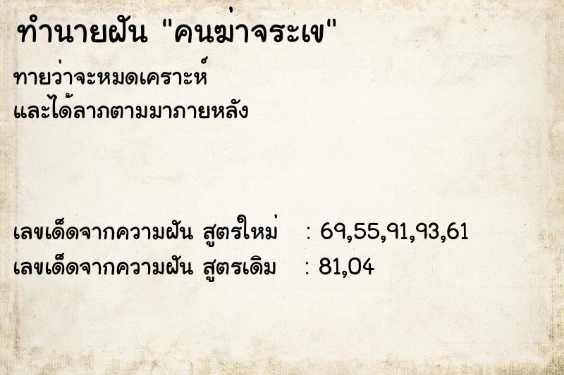 ทำนายฝัน คนฆ่าจระเข