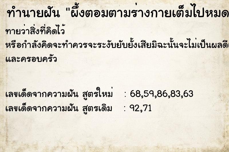 ทำนายฝัน ผึ้งตอมตามร่างกายเต็มไปหมด