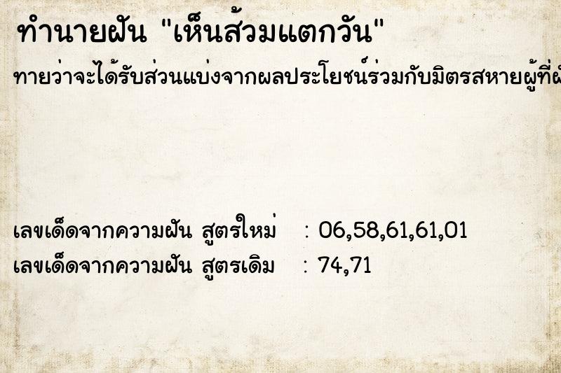 ทำนายฝัน เห็นส้วมแตกวัน