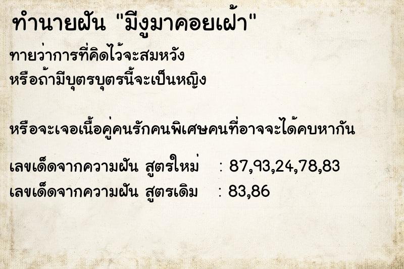 ทำนายฝัน มีงูมาคอยเฝ้า ตำราโบราณ แม่นที่สุดในโลก