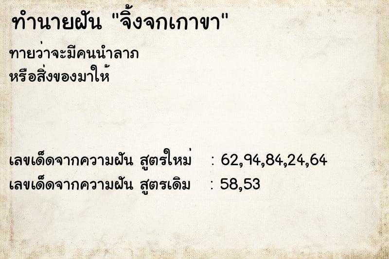 ทำนายฝัน จิ้งจกเกาขา