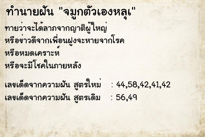 ทำนายฝัน จมูกตัวเองหลุเ