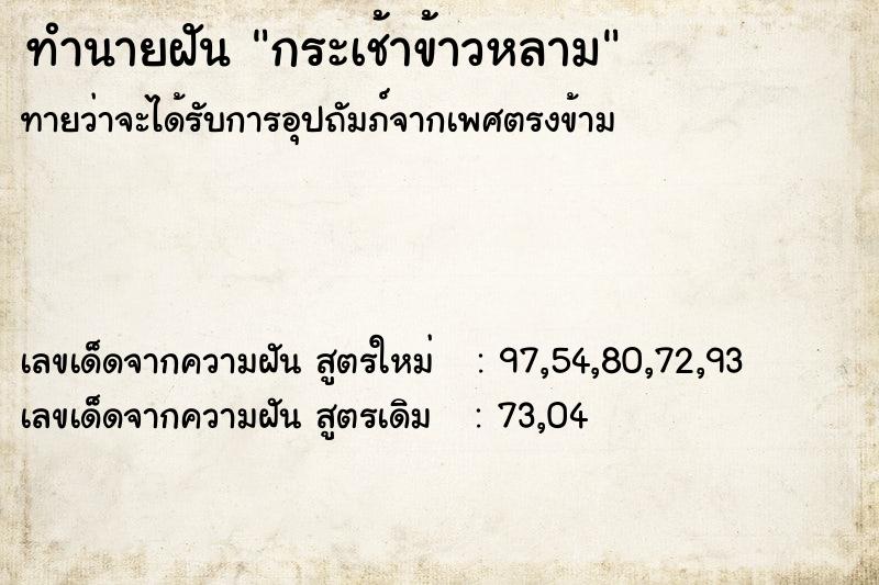 ทำนายฝัน กระเช้าข้าวหลาม