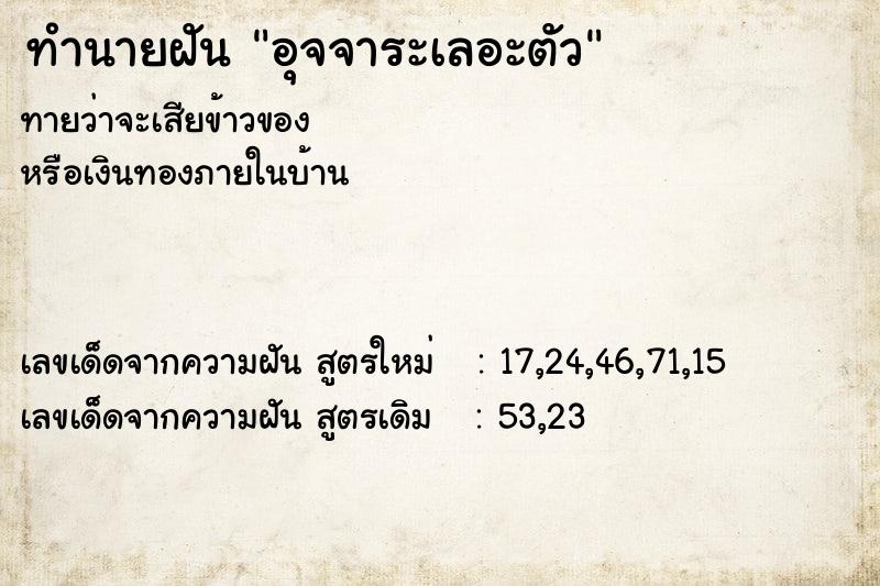 ทำนายฝัน อุจจาระเลอะตัว