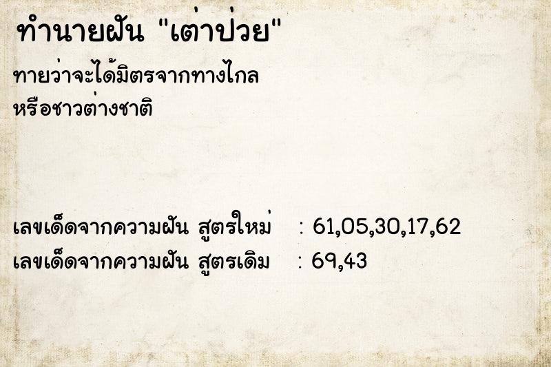 ทำนายฝัน เต่าป่วย  เลขนำโชค 