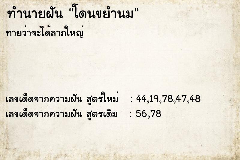 ทำนายฝัน โดนขยำนม