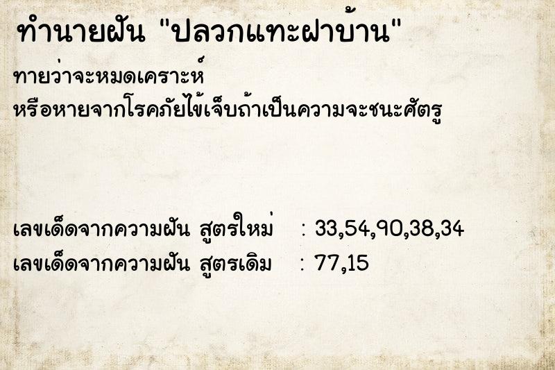 ทำนายฝัน ปลวกแทะฝาบ้าน