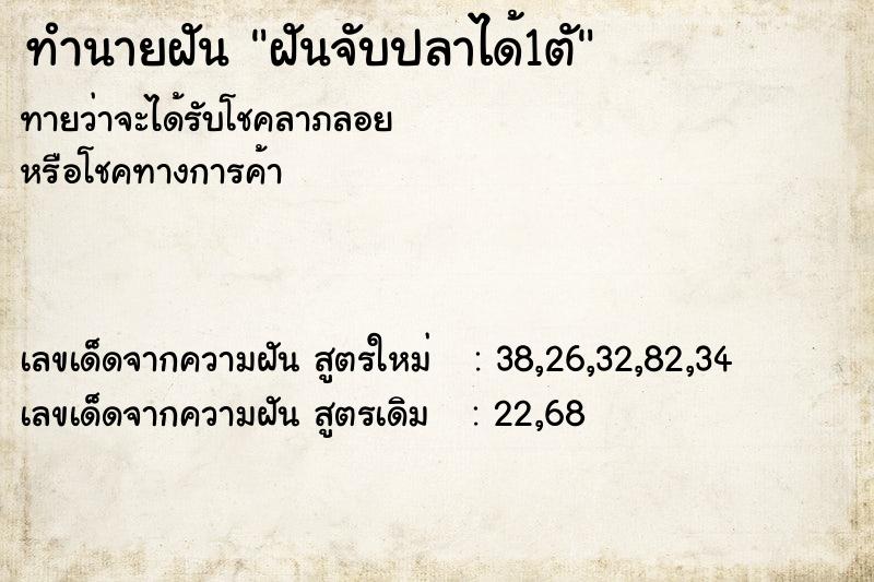 ทำนายฝัน ฝันจับปลาได้1ตั