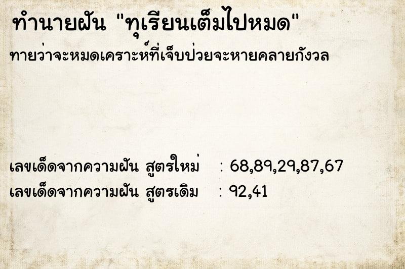 ทำนายฝัน ทุเรียนเต็มไปหมด