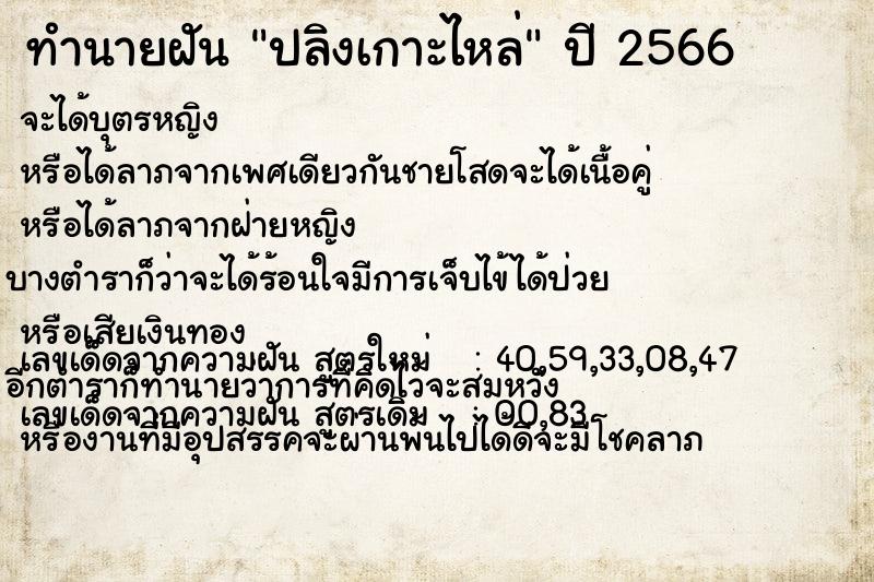 ทำนายฝัน ปลิงเกาะไหล่  เลขนำโชค 