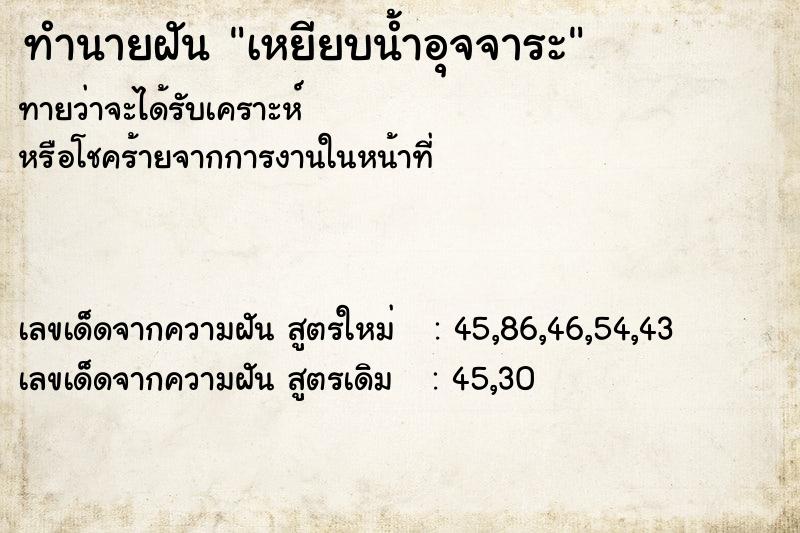 ทำนายฝัน เหยียบน้ำอุจจาระ