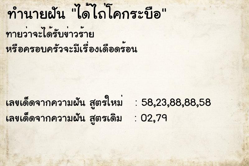 ทำนายฝัน ได้ไถ่โคกระบือ